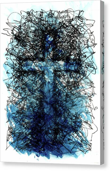 Chaos Order Cross 03 - Glorious Blue - Canvas Print