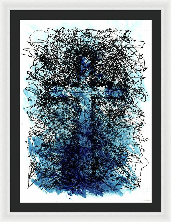 Chaos Order Cross 03 - Glorious Blue - Framed Print
