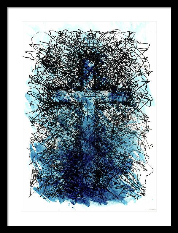 Chaos Order Cross 03 - Glorious Blue - Framed Print