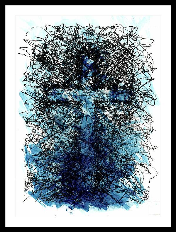 Chaos Order Cross 03 - Glorious Blue - Framed Print