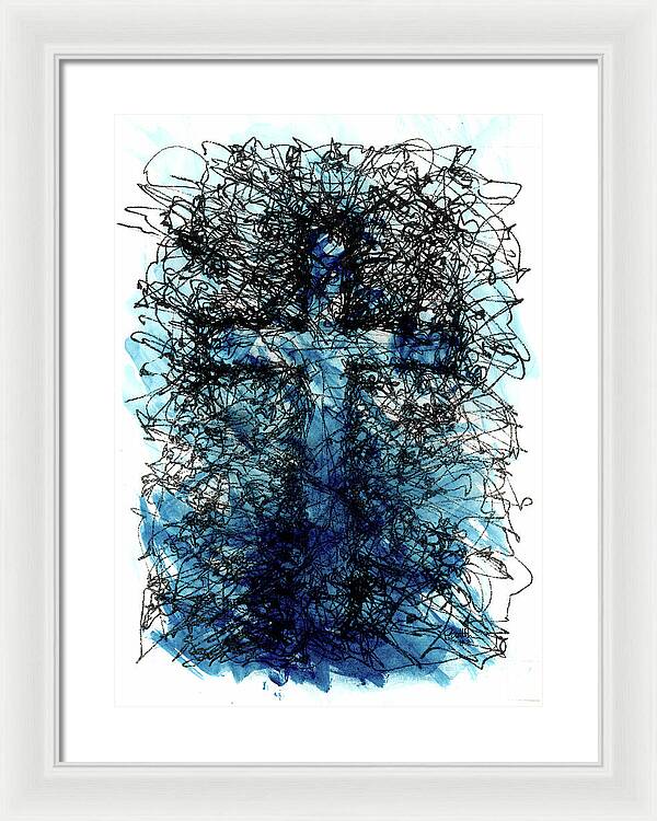 Chaos Order Cross 03 - Glorious Blue - Framed Print