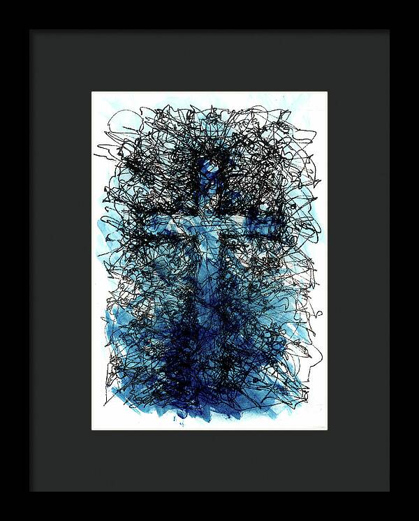 Chaos Order Cross 03 - Glorious Blue - Framed Print