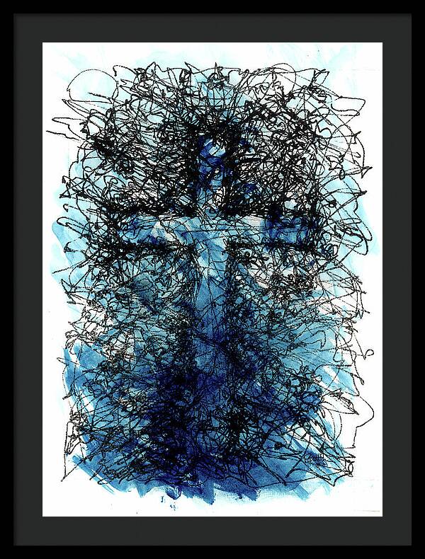 Chaos Order Cross 03 - Glorious Blue - Framed Print