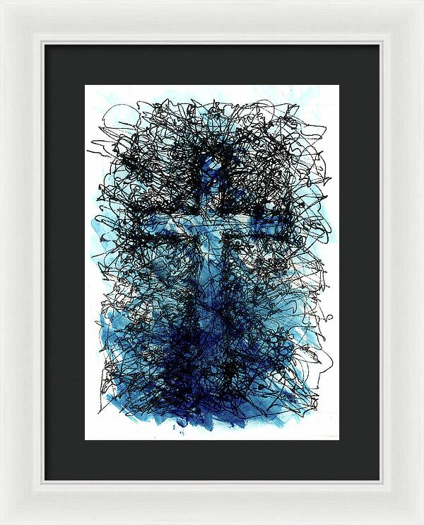 Chaos Order Cross 03 - Glorious Blue - Framed Print