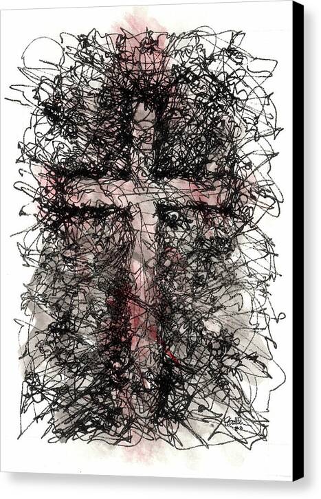 Chaos Order Cross 03 - Sorrowful Red - Canvas Print