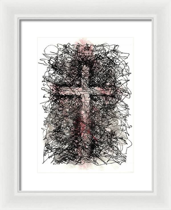 Chaos Order Cross 03 - Sorrowful Red - Framed Print