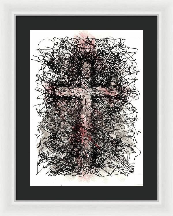 Chaos Order Cross 03 - Sorrowful Red - Framed Print