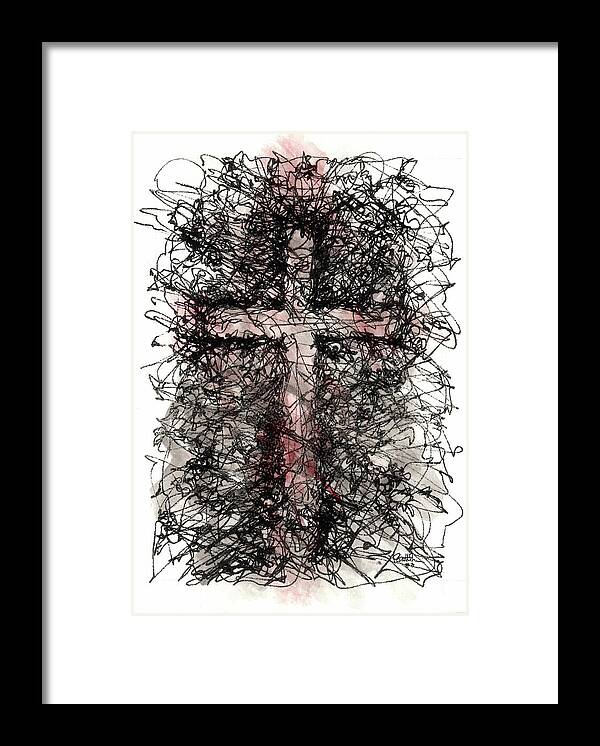 Chaos Order Cross 03 - Sorrowful Red - Framed Print