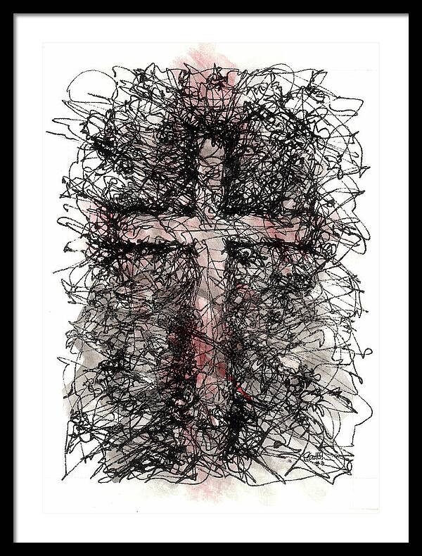 Chaos Order Cross 03 - Sorrowful Red - Framed Print