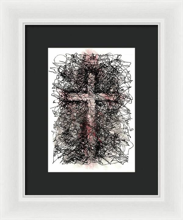 Chaos Order Cross 03 - Sorrowful Red - Framed Print