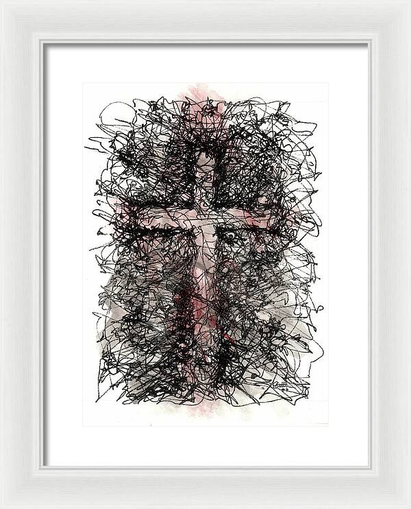 Chaos Order Cross 03 - Sorrowful Red - Framed Print