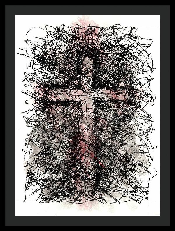 Chaos Order Cross 03 - Sorrowful Red - Framed Print