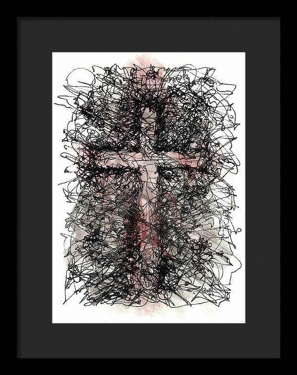 Chaos Order Cross 03 - Sorrowful Red - Framed Print