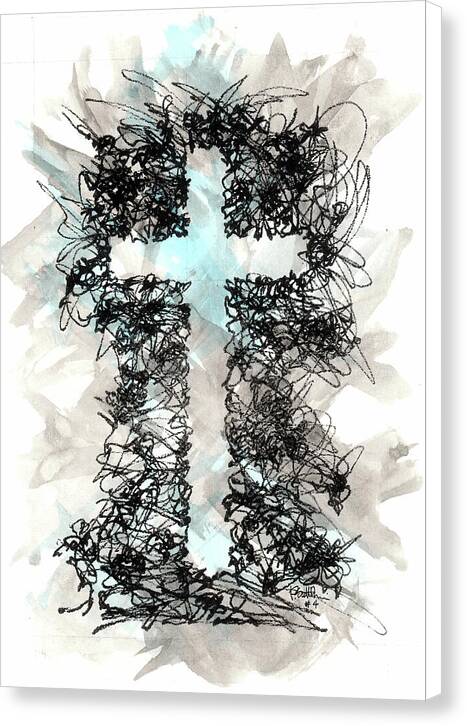 Chaos Order Cross 04 - Glorious Blue - Canvas Print