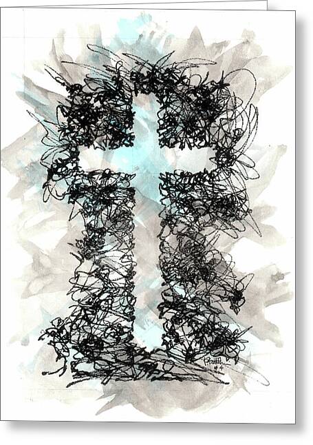 Chaos Order Cross 04 - Glorious Blue - Greeting Card