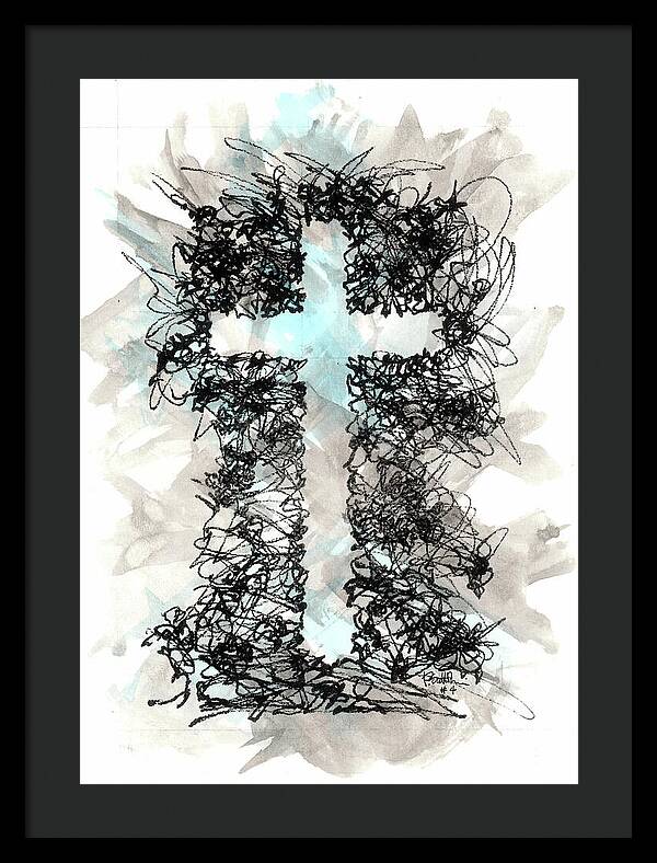 Chaos Order Cross 04 - Glorious Blue - Framed Print