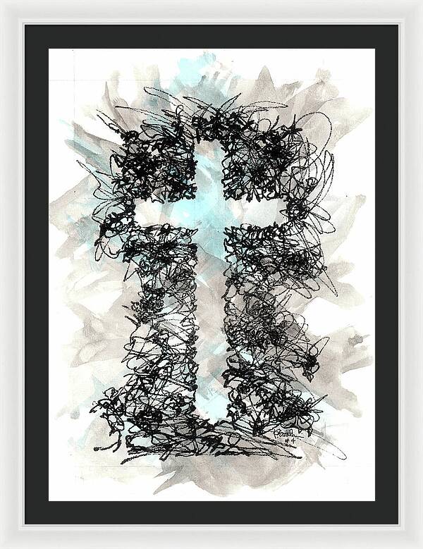 Chaos Order Cross 04 - Glorious Blue - Framed Print