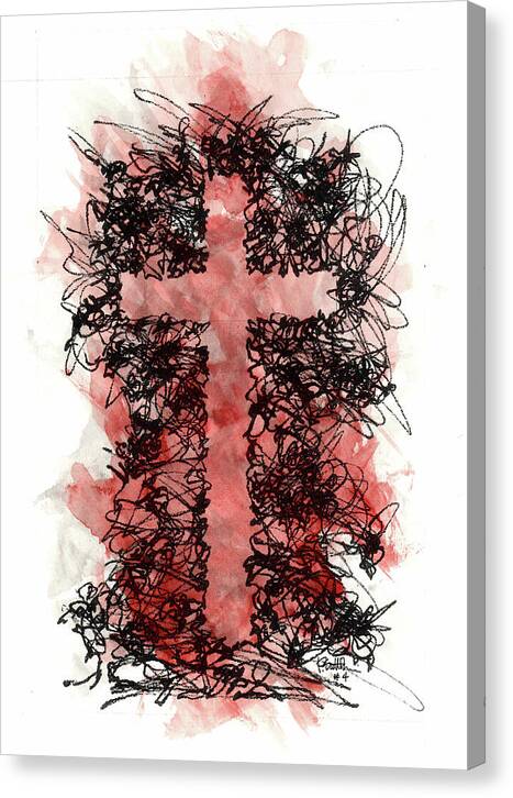 Chaos Order Cross 04 - Sorrowful Red - Canvas Print