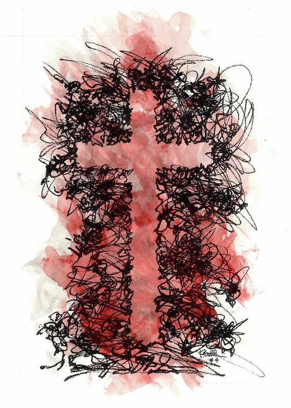 Chaos Order Cross 04 - Sorrowful Red - Art Print
