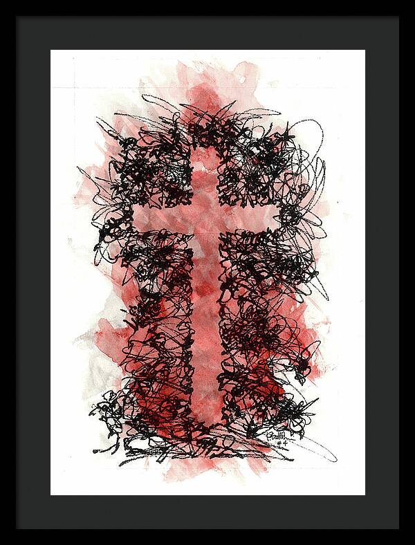 Chaos Order Cross 04 - Sorrowful Red - Framed Print