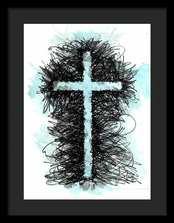 Chaos Order Cross 05 - Glorious Blue - Framed Print