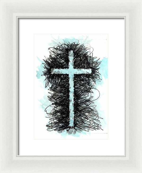 Chaos Order Cross 05 - Glorious Blue - Framed Print