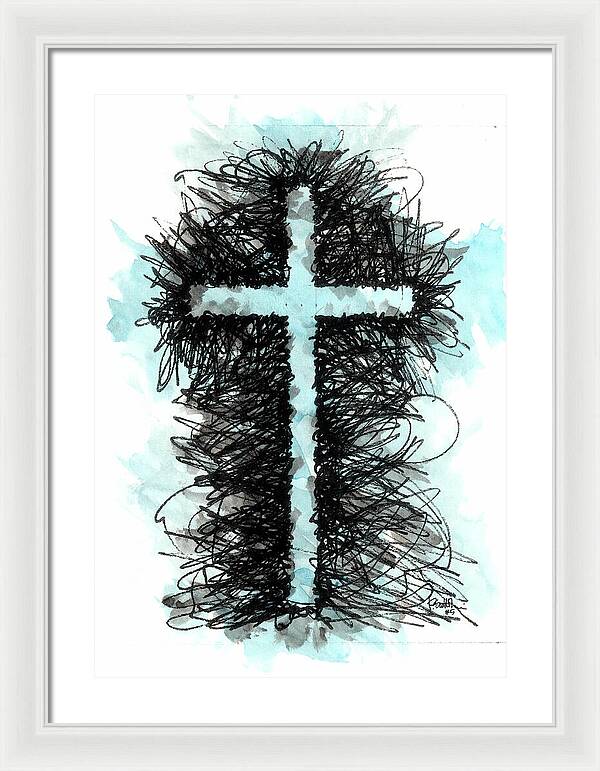 Chaos Order Cross 05 - Glorious Blue - Framed Print