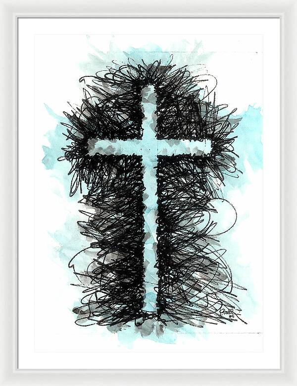 Chaos Order Cross 05 - Glorious Blue - Framed Print