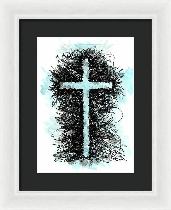 Chaos Order Cross 05 - Glorious Blue - Framed Print