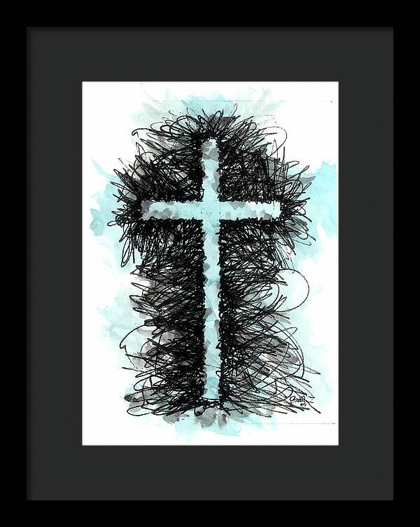 Chaos Order Cross 05 - Glorious Blue - Framed Print