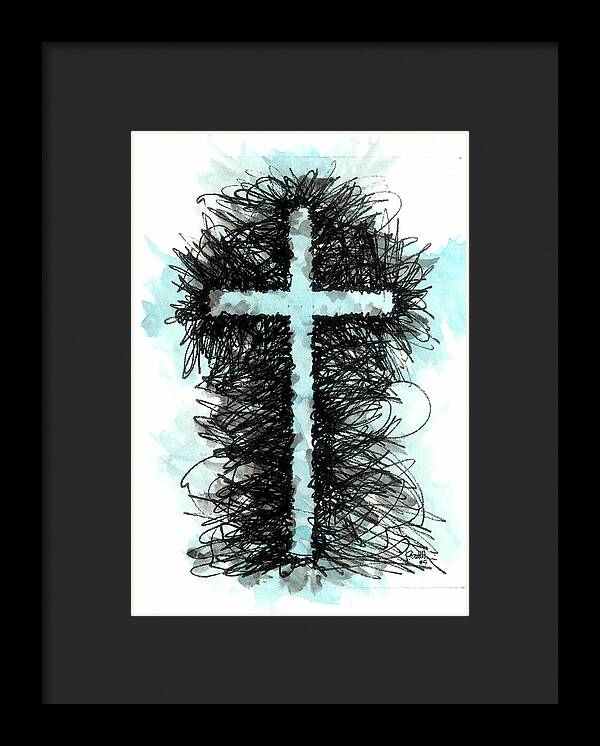 Chaos Order Cross 05 - Glorious Blue - Framed Print