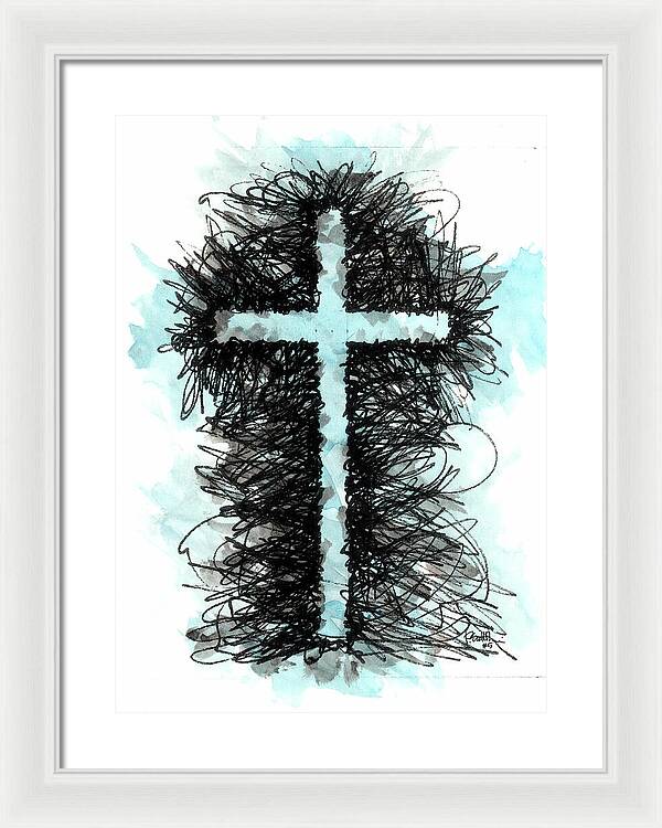 Chaos Order Cross 05 - Glorious Blue - Framed Print