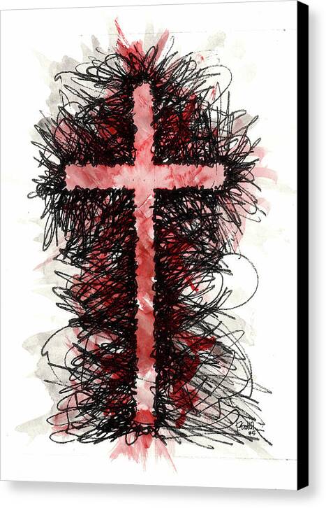 Chaos Order Cross 05 - Sorrowful Red - Canvas Print