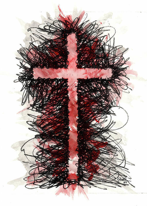 Chaos Order Cross 05 - Sorrowful Red - Art Print
