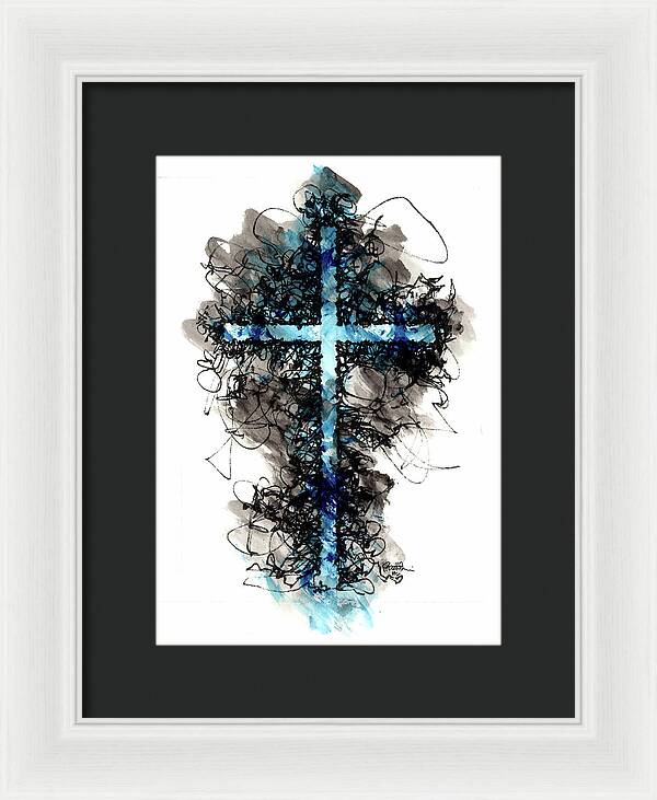 Chaos Order Cross 06 - Glorious Blue - Framed Print