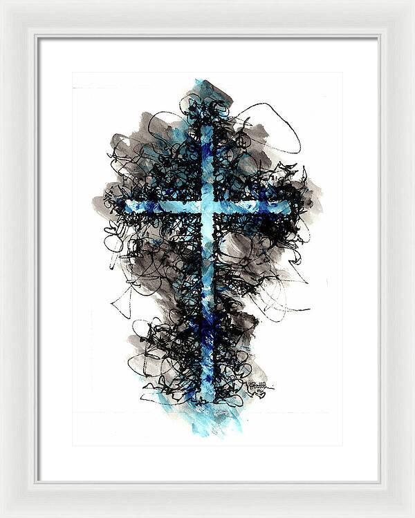 Chaos Order Cross 06 - Glorious Blue - Framed Print