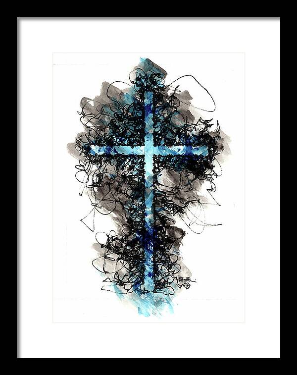 Chaos Order Cross 06 - Glorious Blue - Framed Print