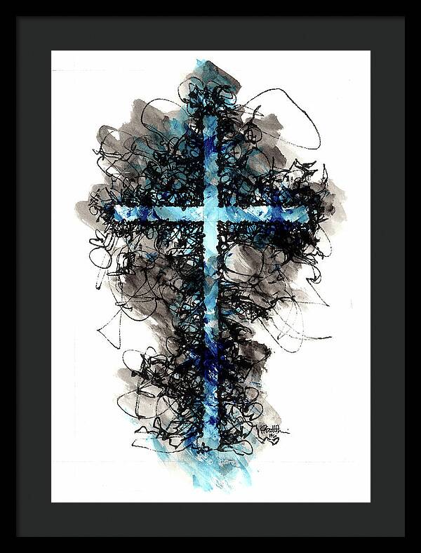Chaos Order Cross 06 - Glorious Blue - Framed Print