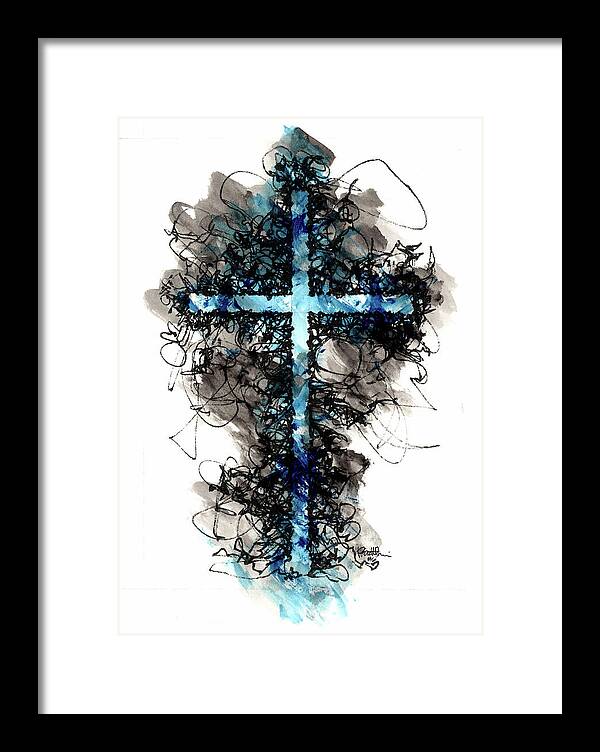 Chaos Order Cross 06 - Glorious Blue - Framed Print