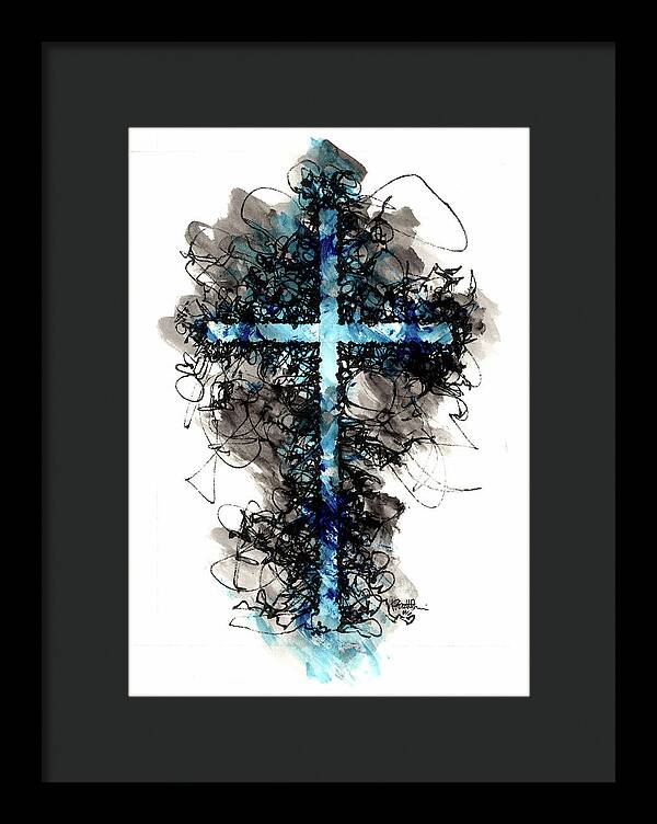 Chaos Order Cross 06 - Glorious Blue - Framed Print