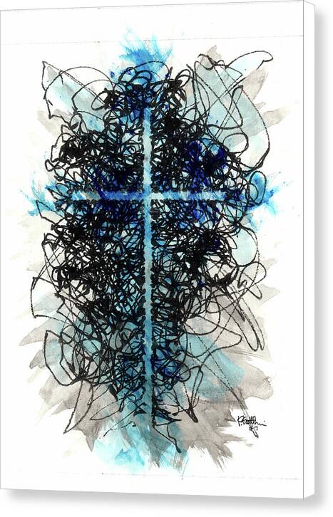 Chaos Order Cross 07 - Glorious Blue - Canvas Print