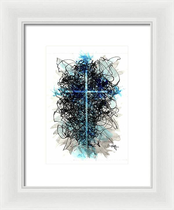 Chaos Order Cross 07 - Glorious Blue - Framed Print