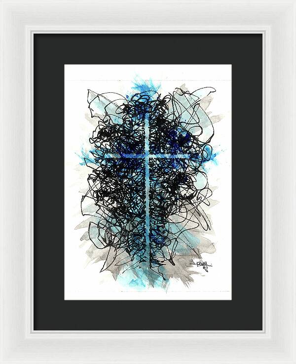 Chaos Order Cross 07 - Glorious Blue - Framed Print