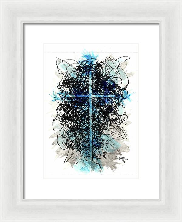 Chaos Order Cross 07 - Glorious Blue - Framed Print