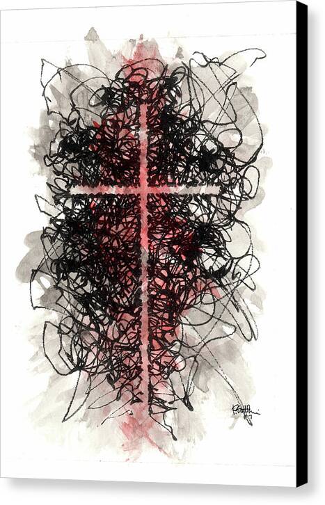 Chaos Order Cross 07 - Sorrowful Red - Canvas Print
