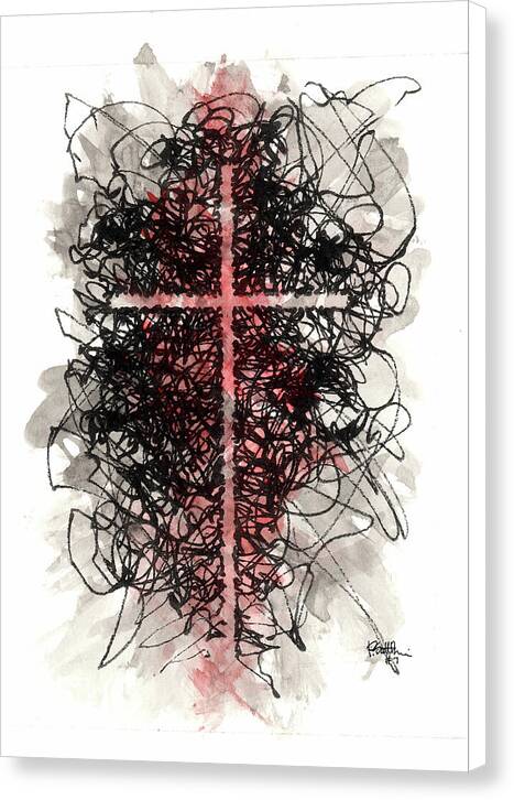 Chaos Order Cross 07 - Sorrowful Red - Canvas Print