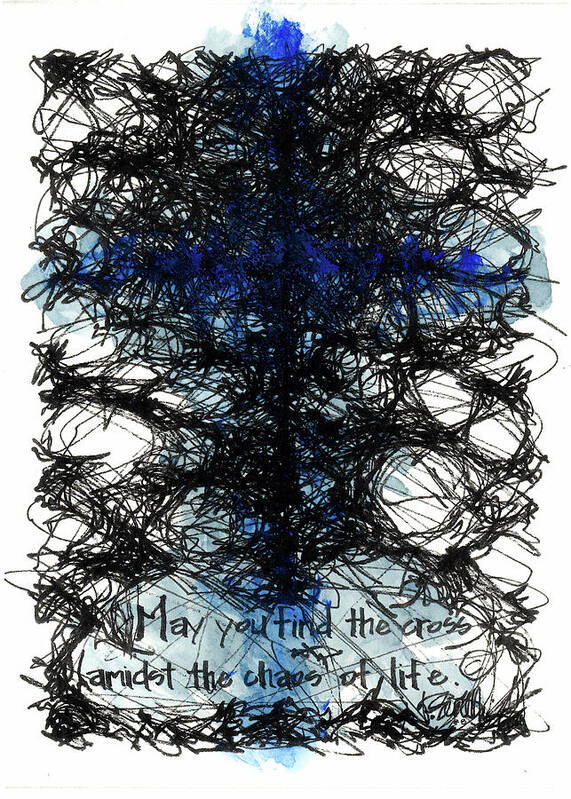 Chaos Order Cross 08 - Glorious Blue - Art Print