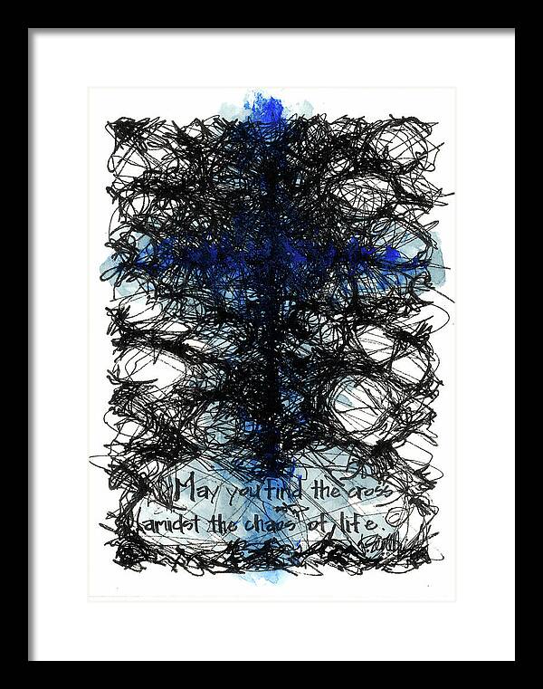 Chaos Order Cross 08 - Glorious Blue - Framed Print