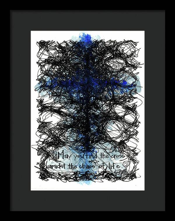 Chaos Order Cross 08 - Glorious Blue - Framed Print