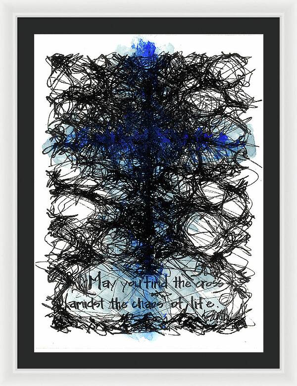 Chaos Order Cross 08 - Glorious Blue - Framed Print